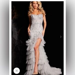 Jovani Silver Evening/ Prom Gown